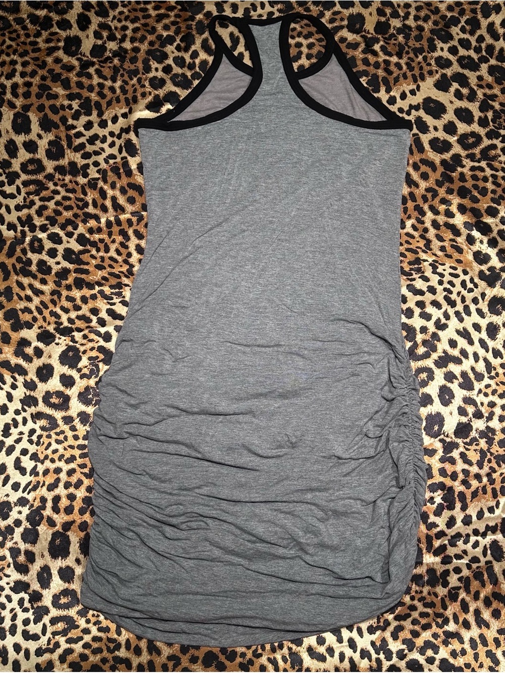 Fabletics Grey Ruched Side Racerback Tank Dress - Picture 4 of 6